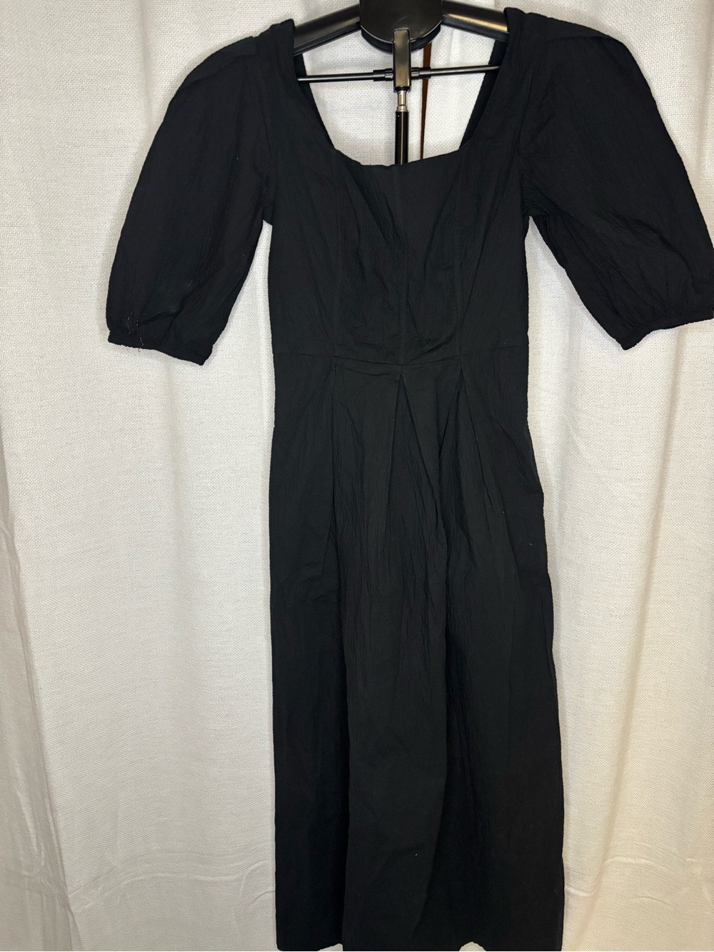 a new day Black Puff-Sleeve Midi Dress